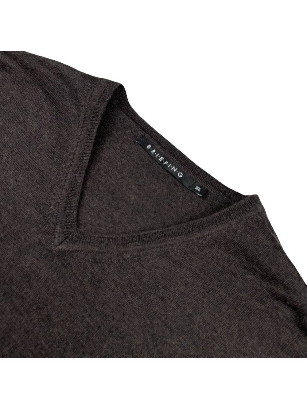 Briefing Men's 100% Merino Wool V-Neck Pullover Sweater Brown • XL